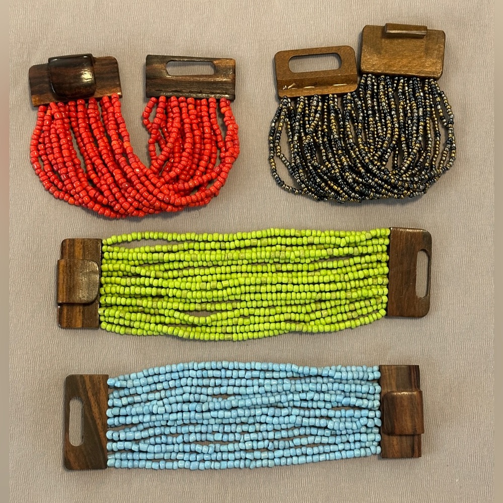 Lot of 4 Beaded Stretch Bracelets